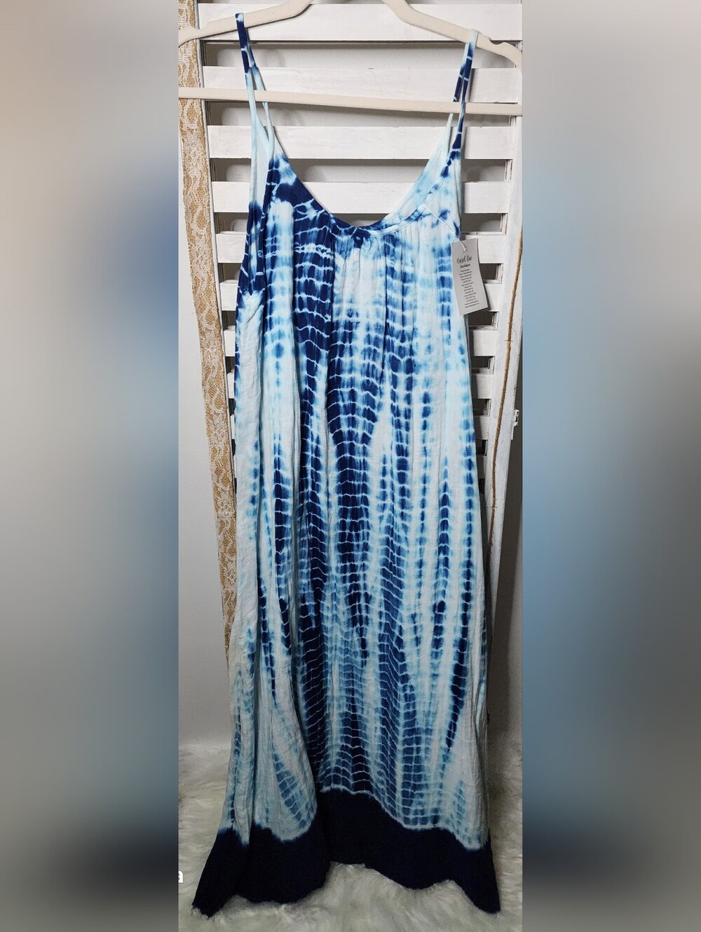 NATURAL LIFE Blue & White Tie-Dye Maxi Dress